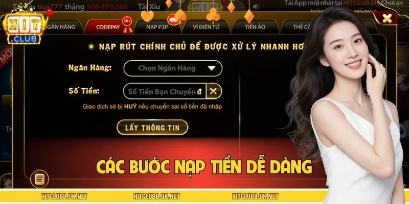 Người chơi có thể thực hiện nạp tiền qua nhiều kênh linh hoạt